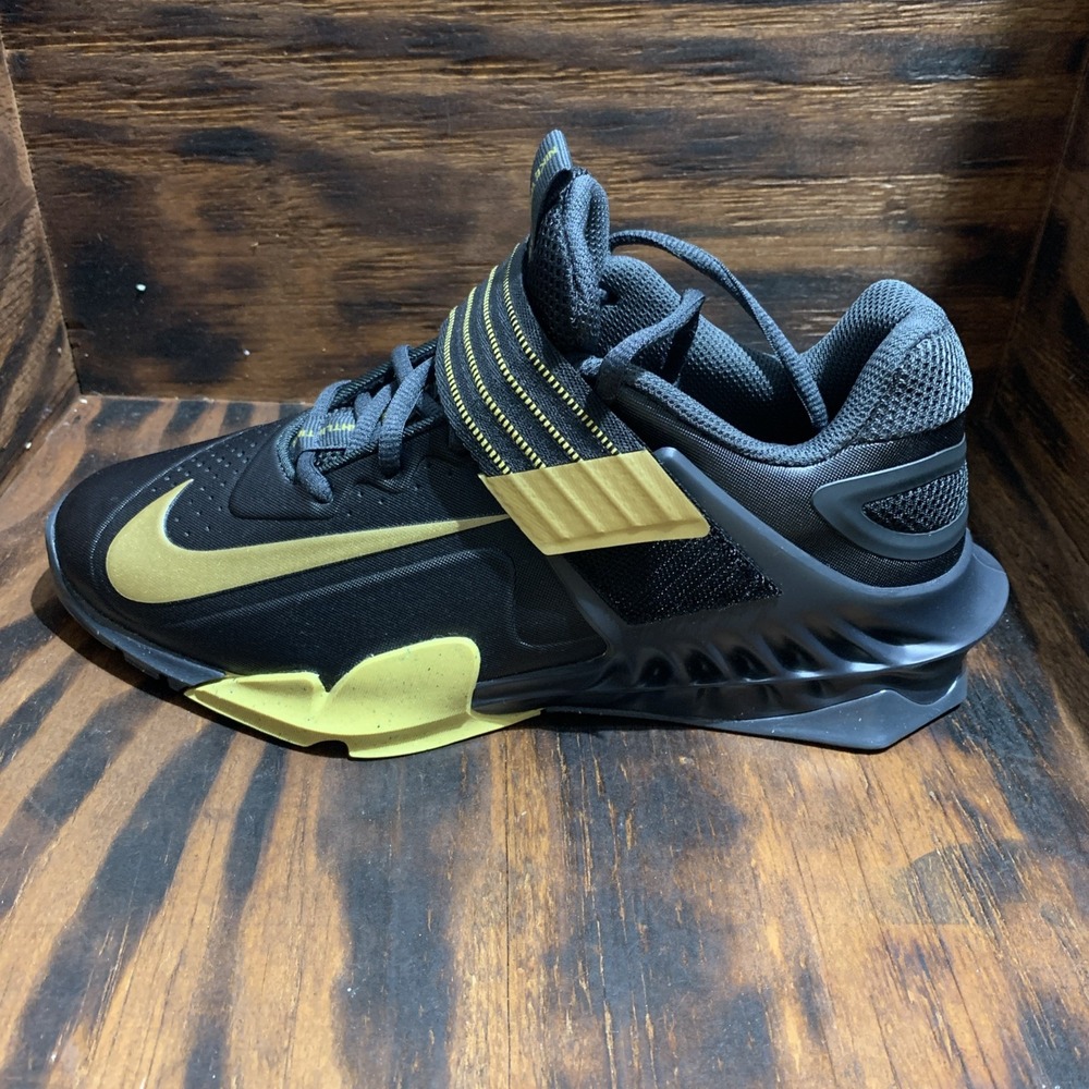 Nike Savaleos Men's Size 7 Weight Lifting Shoes Gym Black/Gold CV5708-001